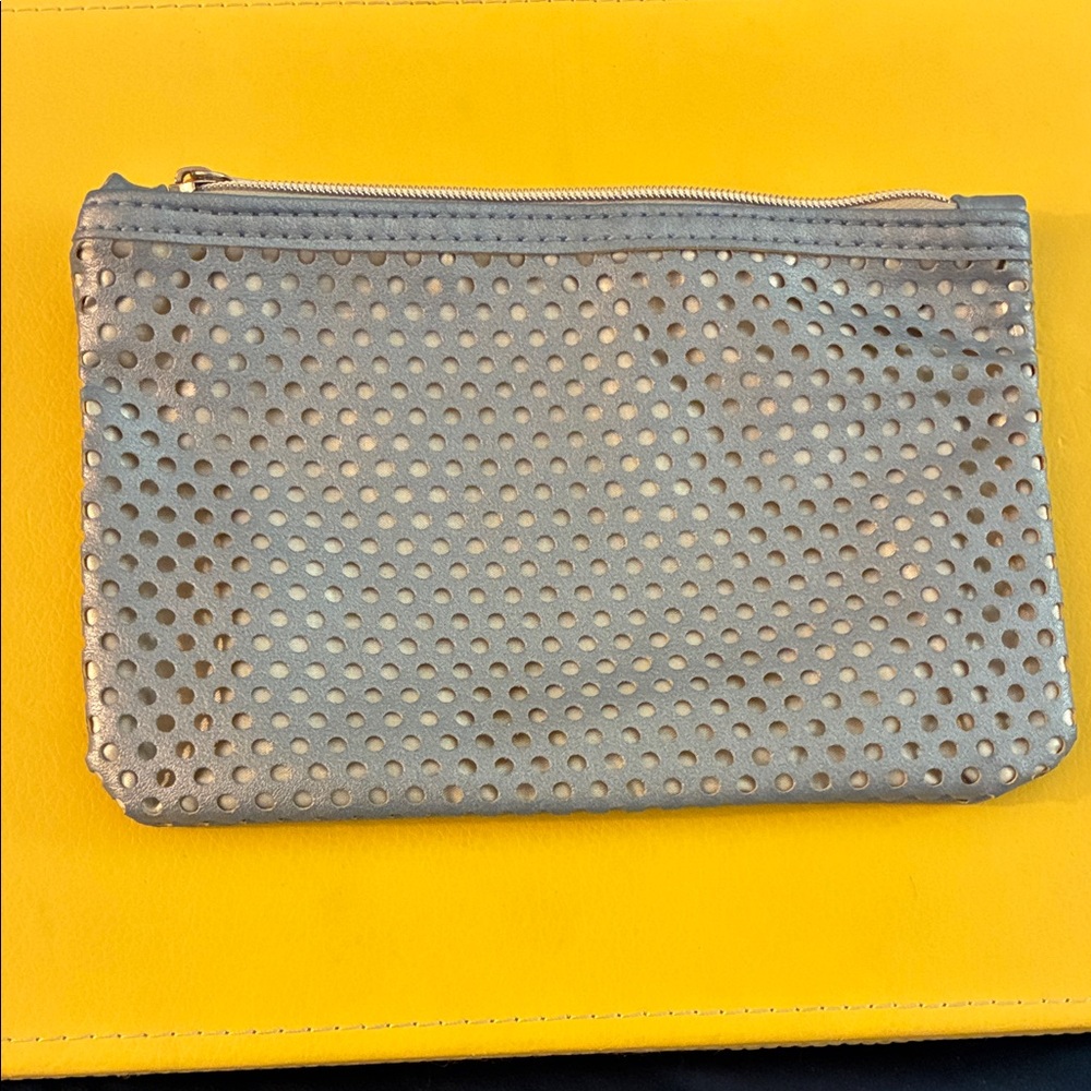 NWOT Ipsy Gray Perforated Cosmetic Bag